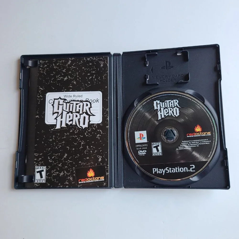 Playstation 2 PS2 Guitar Hero Game Rated T 2005 Red Octane Harmonix 1483